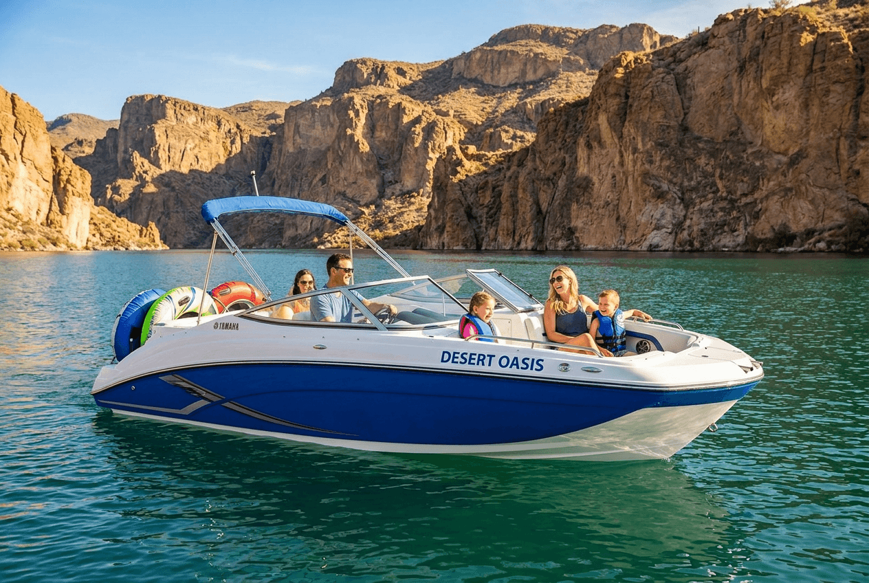 Yamaha 21' Jet Deck Boat on Saguaro Lake